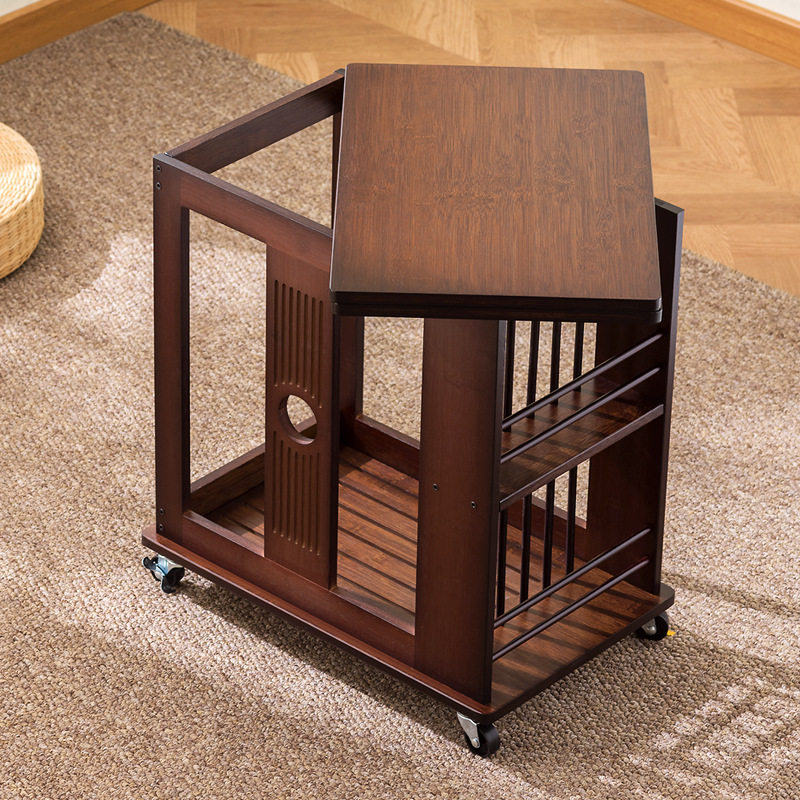 2025新款可移动式茶几小户型折叠客厅家用中古风实木边几沙发边柜,淘宝优惠券,粉丝福利购,淘宝优惠卷