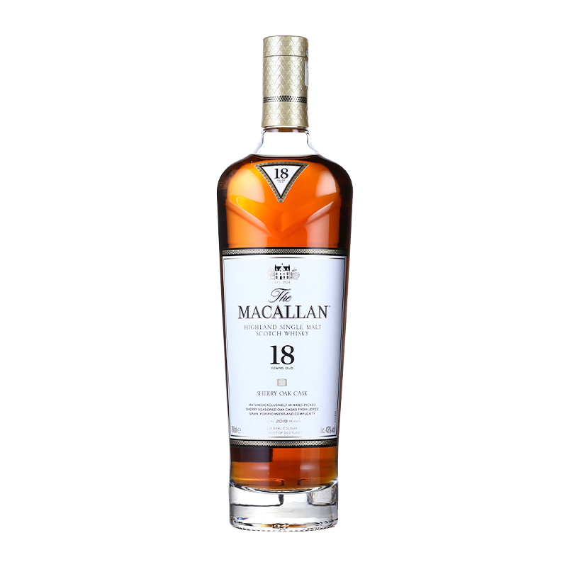 麦卡伦 Macallan 18年雪莉桶单桶单一麦芽威士忌700ml进口洋酒 - 图0