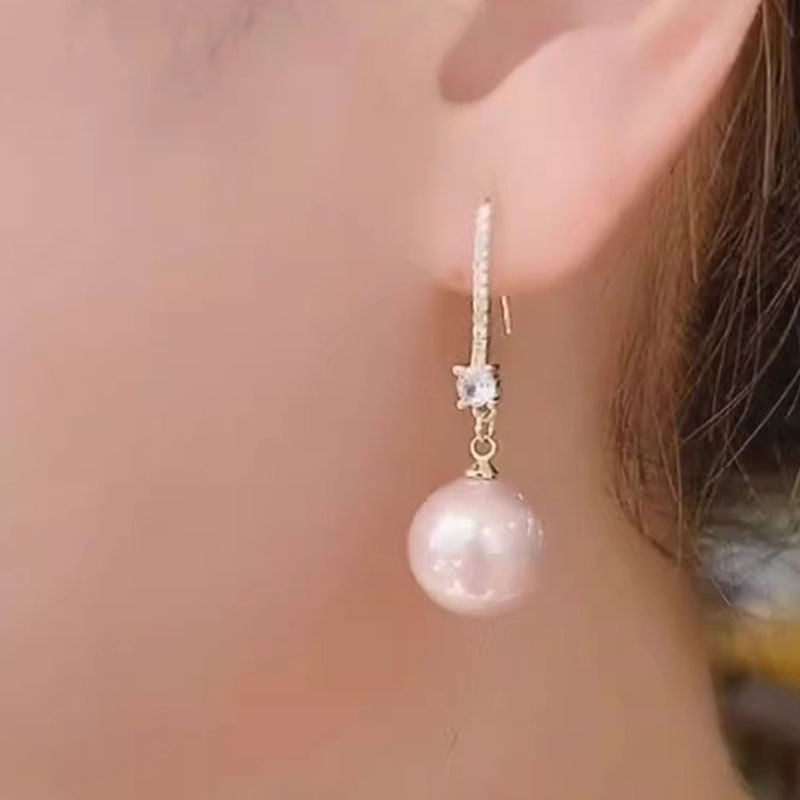 耳环女韩国秋冬小众轻奢网红耳坠耳钉设计感时尚网红长款珠珠耳饰 - 图1