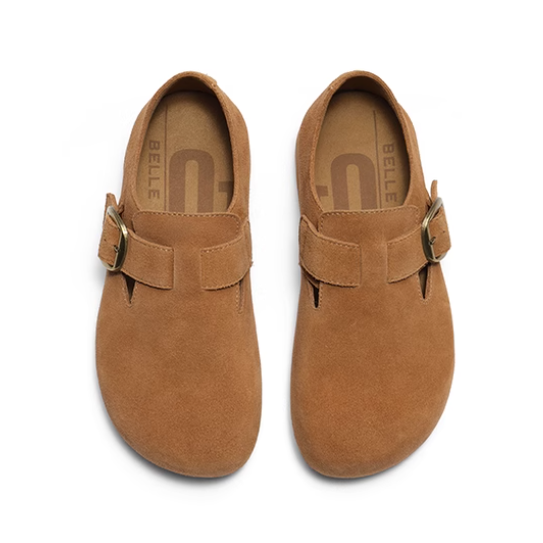 专柜正品百丽2025秋女鞋全麦吐司2代勃肯鞋内增高乐福鞋E1H1DCM5 - 图3