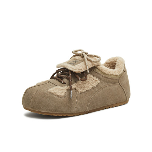 专柜正品天美意2025冬新款女鞋厚底加绒德训鞋运动休闲鞋BL951DM5 - 图1