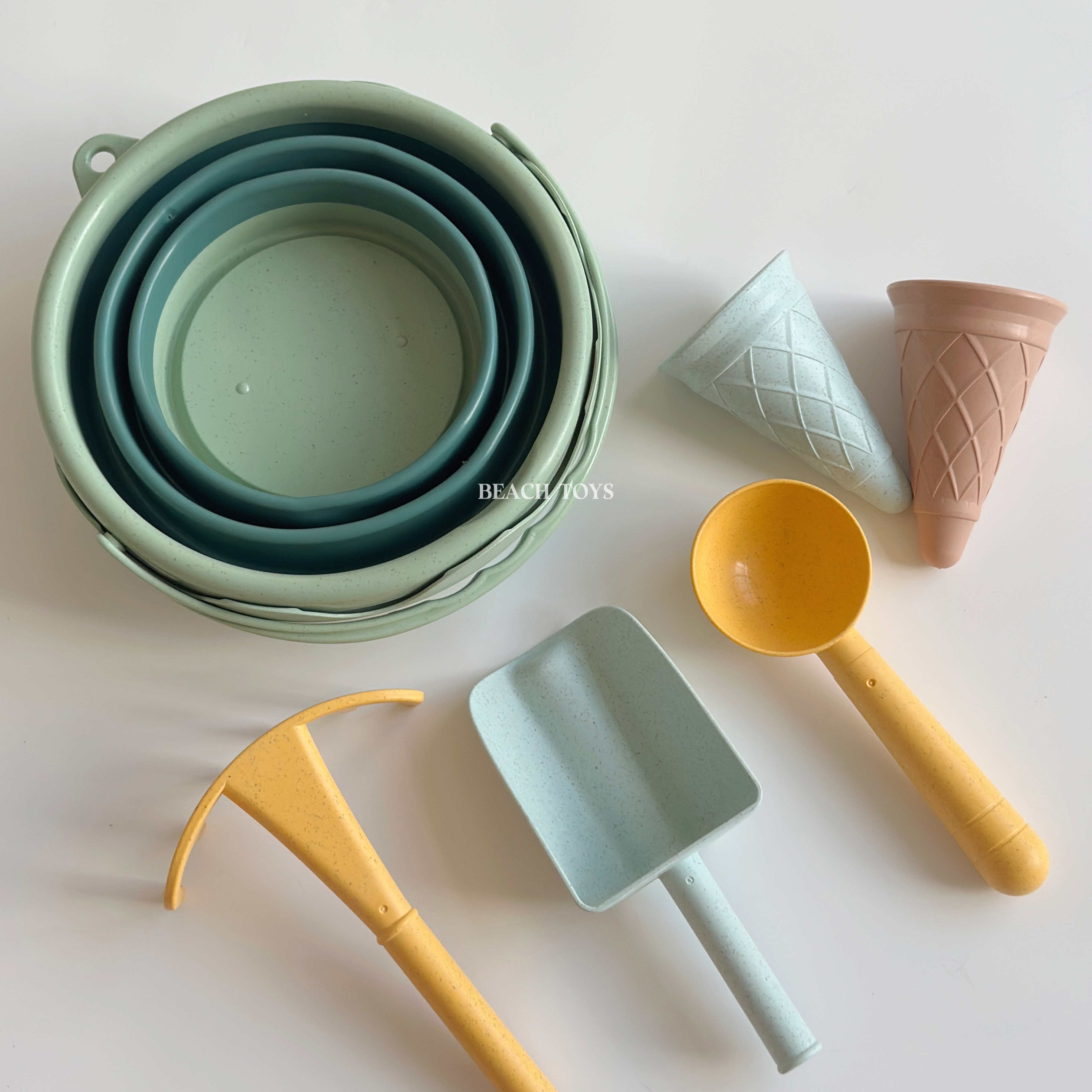 儿童可折叠沙滩桶玩具便携挖沙土工具铲子桶套装宝宝海边玩沙戏水,淘宝优惠券,粉丝福利购,淘宝优惠卷