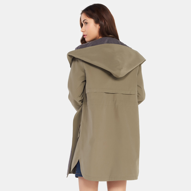 【断码l】艾格秋新品休闲风衣双排扣 艾格银座风衣