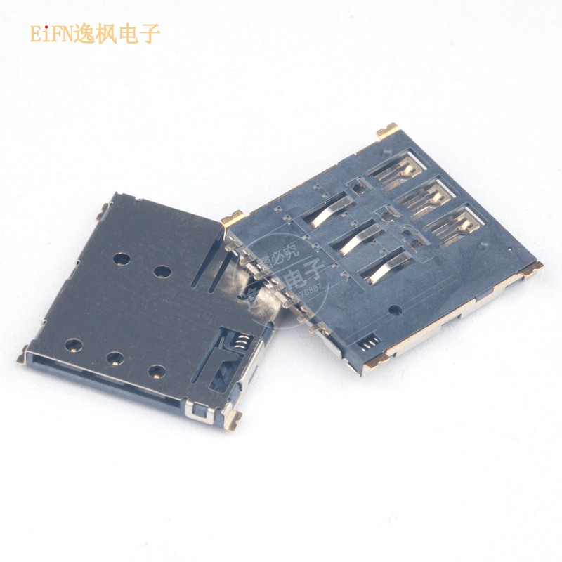 NANO SIM卡座 7PIN 1.37带CD检测防反插镀金定位柱自弹PUSH-图3