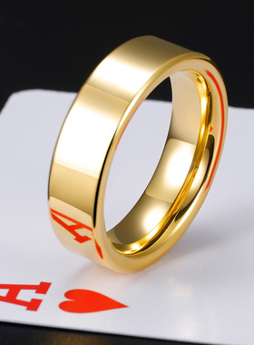 GDE潮男钨金简约光面戒指