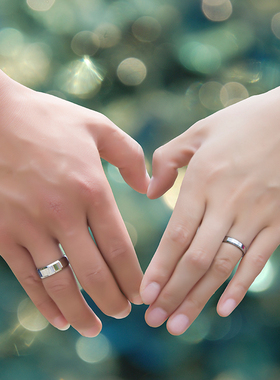 情侣戒指简约光面尾戒女小众设计