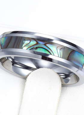 贝壳男生戒指潮钨金个性食指指环