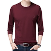 Long-sleeved casual middle-aged and elderly t-shirt pure cotton men's base layer shirt
