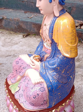 景德镇手工雕塑瓷器三宝佛佛像46