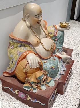 景德镇雕塑瓷器弥勒佛瓷像装饰90