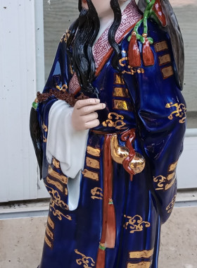 36CM吕洞宾瓷像站吕祖神像供奉