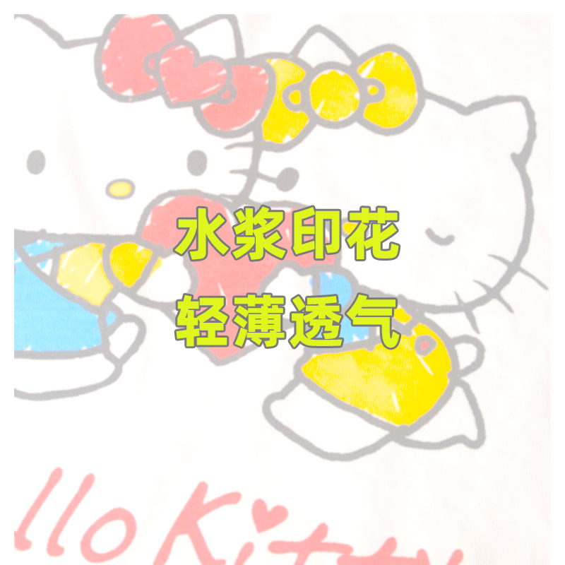 凯蒂猫Hellokitty女童t恤短袖布丁狗哈喽Kitty儿童半袖女夏联名猫 - 图0