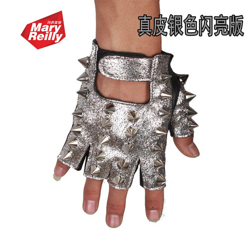 小孩舞台手套男成人DS歌手儿童演出JAZZ爵士舞朋克街舞摇滚手套 - 图2