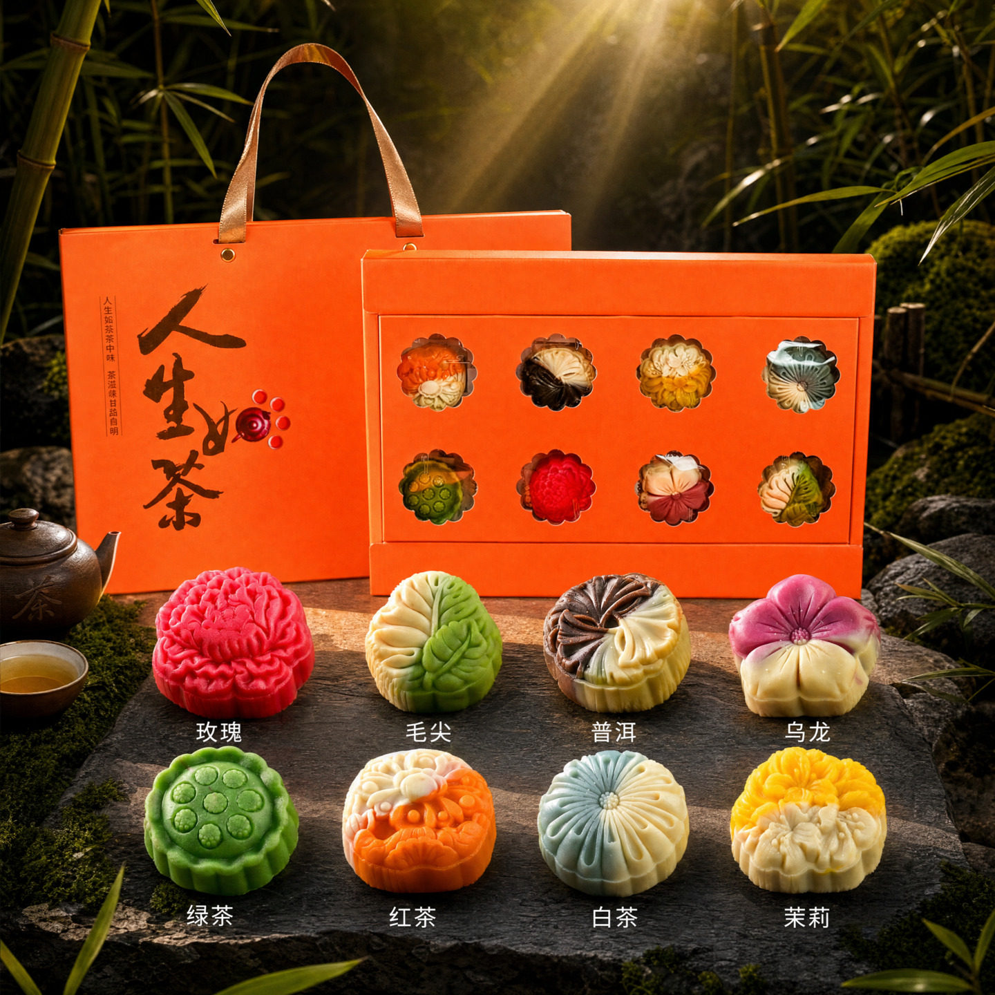 喜饼中式结婚糕点茶味月饼高档茶点散装桃山皮订婚糕点中秋节礼品