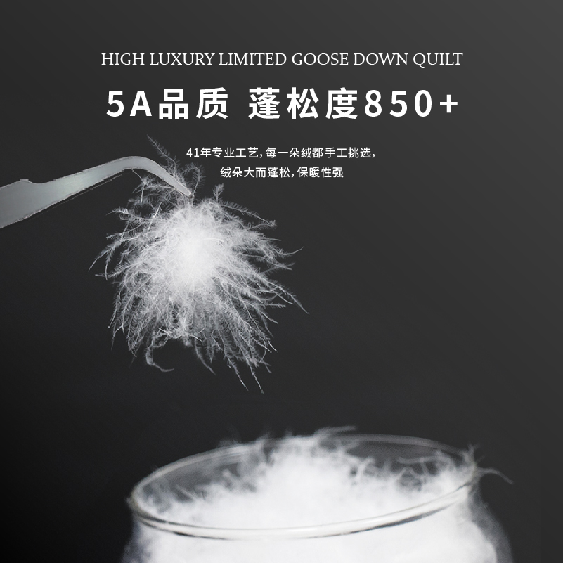 仙娥羽绒被手挑95白鹅绒冬被保暖98鹅绒 180支全棉加厚被子锁温被