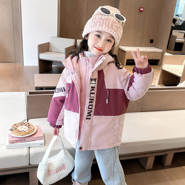 Girls' Down Jacket 2025 New Children's Fashionable Winter Clothes Baby Autumn and Winter Three-in-One Jackets