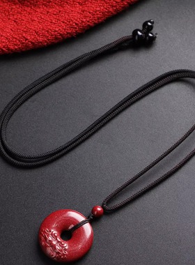 贵州铜仁万山真朱砂貔貅平安扣吊坠女款项链紫金砂男挂件新款