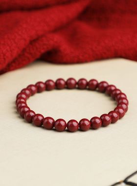 贵州铜仁万山朱砂手链女款极细款4mm6mm紫金砂手串圆珠圈