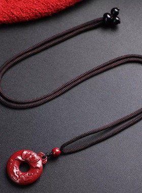 贵州铜仁万山真朱砂莲花平安扣吊坠女款项链紫金砂挂件饰品新