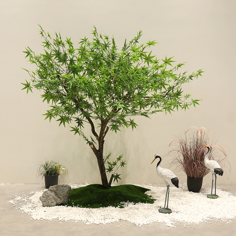 仿真青枫树大型枫叶树假树室内外装造景酒店大堂摆橱窗庭院景观 - 图2