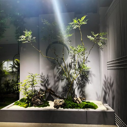 仿真绿植造景十大功劳室内景观假树仿真树南天竹酒店造景落地摆件 - 图0