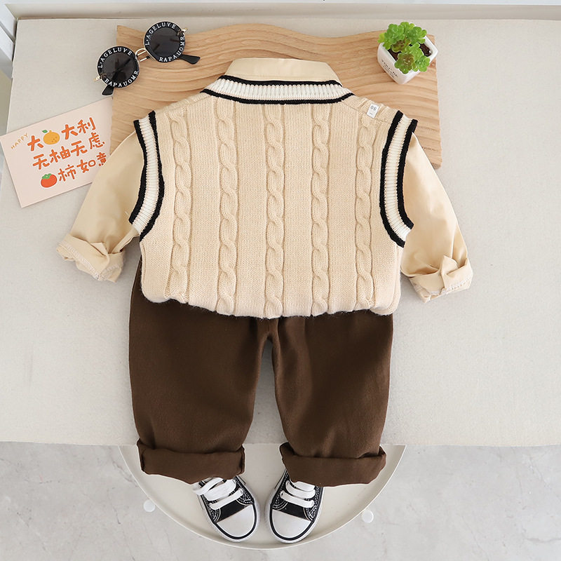 儿童毛衣马甲领带学院风套装男童女童兄妹装学院风三件套时髦童装,淘宝优惠券,粉丝福利购,淘宝优惠卷