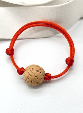 高端定制成人宝宝婴儿童压惊防惊吓野生山桃核篮木男女红绳脚手链