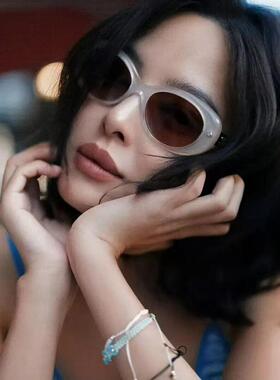 小松菜奈辛芷蕾同款墨镜女百搭椭圆形显脸小高级感太阳镜开车驾驶