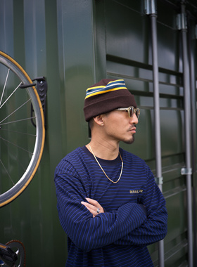 DERAiLLEUR 秋冬日系复古配色休闲百搭保暖针织帽冷帽毛线帽