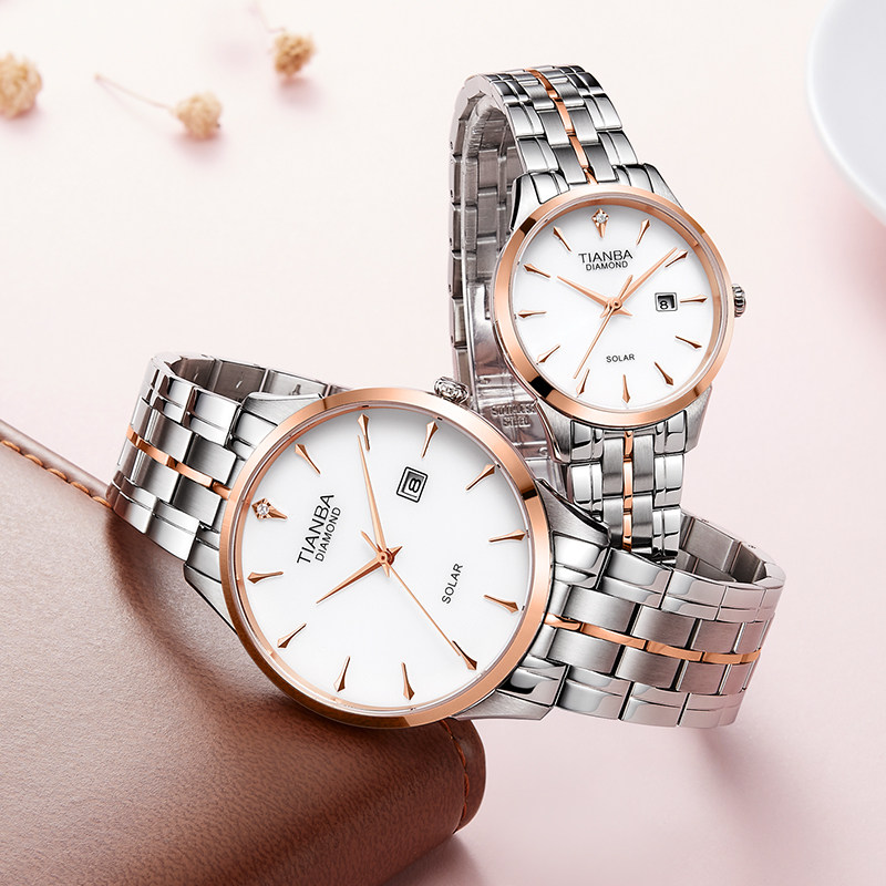 天霸光能表时尚太阳能防水男石英表 天霸国产腕表