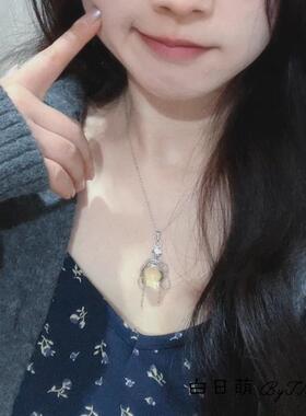 等一颗流星白日萌纯银水晶项链女