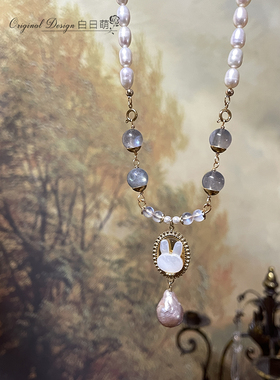原创童话复古风天然珍珠纯银项链