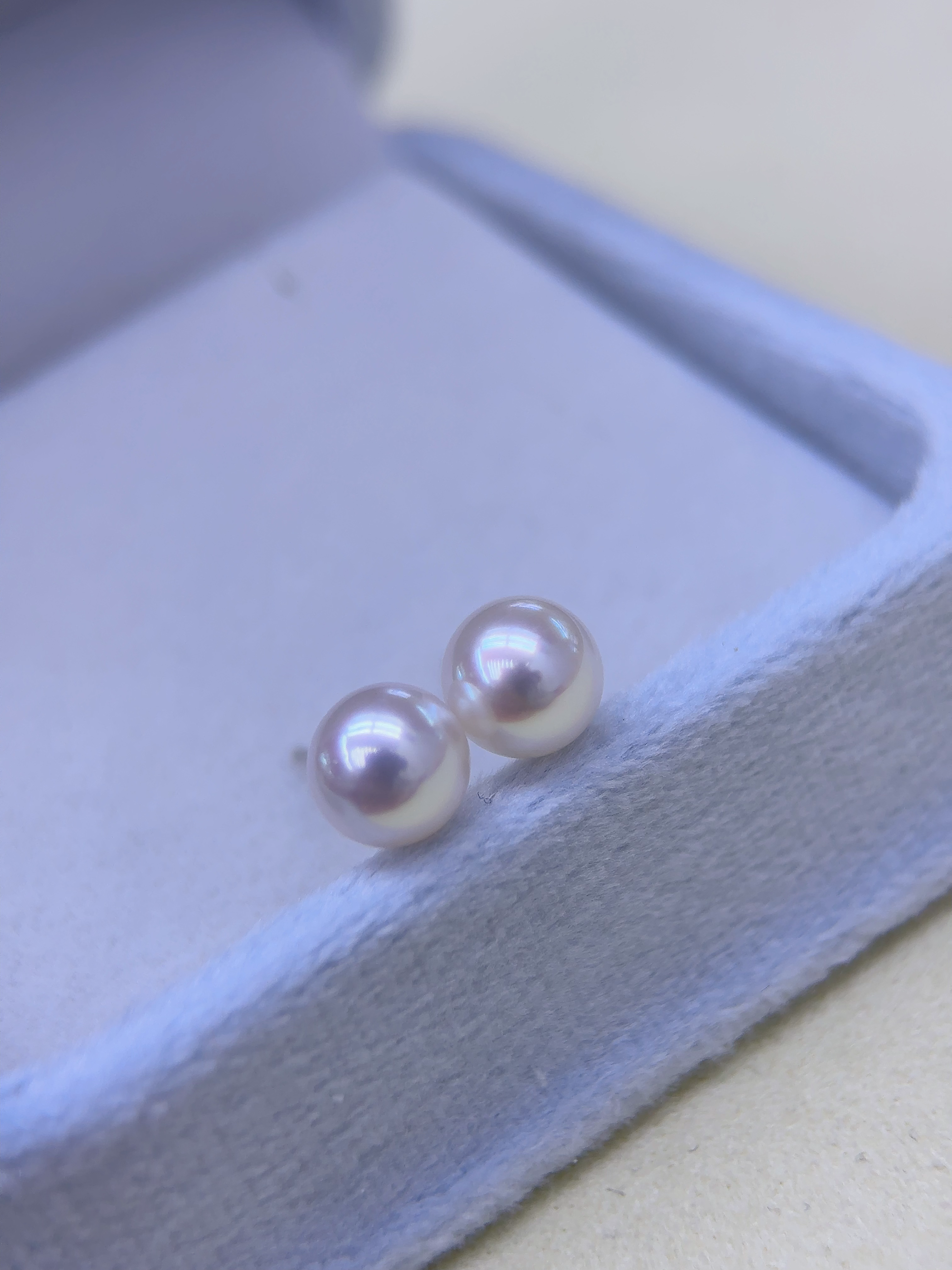 6-7mm海水Akoya珍珠耳钉AU75018K金正圆强光小灯泡耳饰通勤百搭,淘宝优惠券,粉丝福利购,淘宝优惠卷