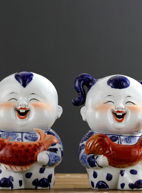 景德镇恭喜发财摆件家居装饰