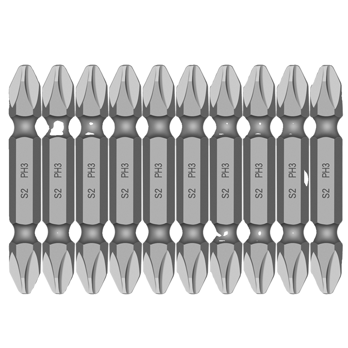 少威双头十字冲击批头PH3-PH3-65-S8螺丝刀头双头带强磁起子头 - 图3