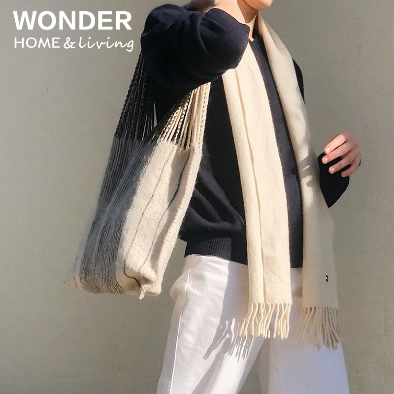 墨西哥进口纯羊毛包Wool Handmadebags条纹手工编织女士吊床包袋 - 图1