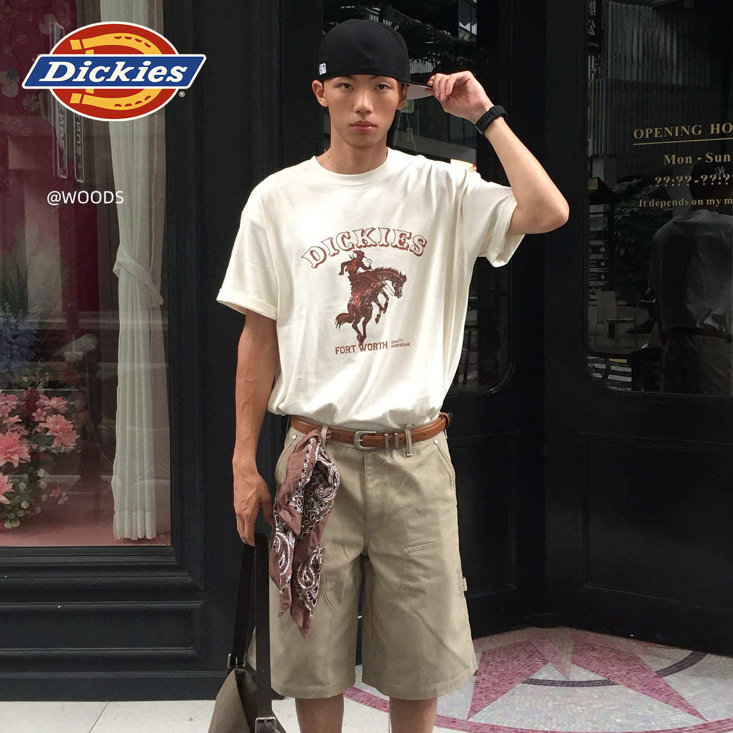 Dickies帝酷适25春夏新款西部文化印花宽松重磅棉短袖T恤男女情侣,淘宝优惠券,粉丝福利购,淘宝优惠卷