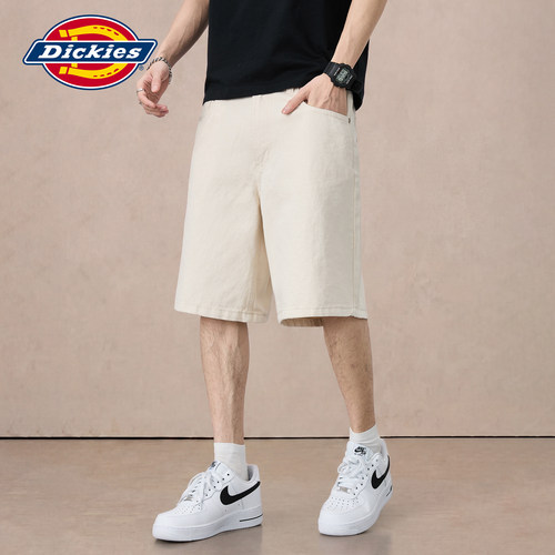 Dickies帝酷适夏季休闲牛仔短裤男宽松纯棉直筒中裤百搭五分裤子M - 图2