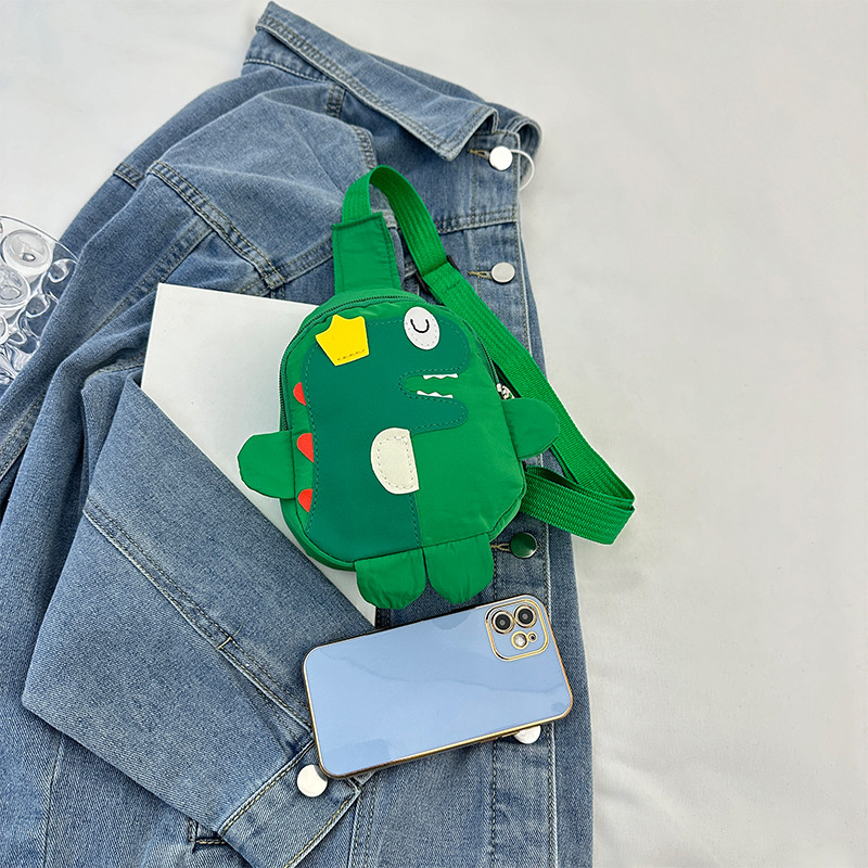 新款卡通可爱零食包小恐龙胸包尼龙布儿童时尚迷你男童女童腰包包,淘宝优惠券,粉丝福利购,淘宝优惠卷