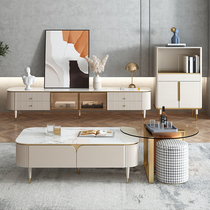 Light extravagant tea table TV cabinet Composition Home Size households Type of telescopic modern minimalist Creative High And Low Rockboard Tea Table