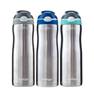 美国Contigo锁扣不锈钢保温杯运动吸管杯成人防漏健身吸管保温杯