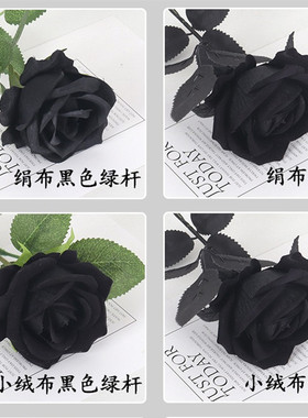 派对假花暗黑色万圣节摆件跨境