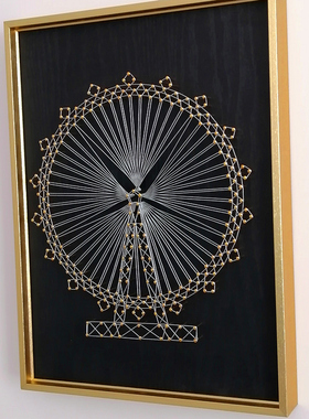 摩天轮 钉子绕线画diy材料包 丝线缠绕画 手工作业团建装饰画礼物