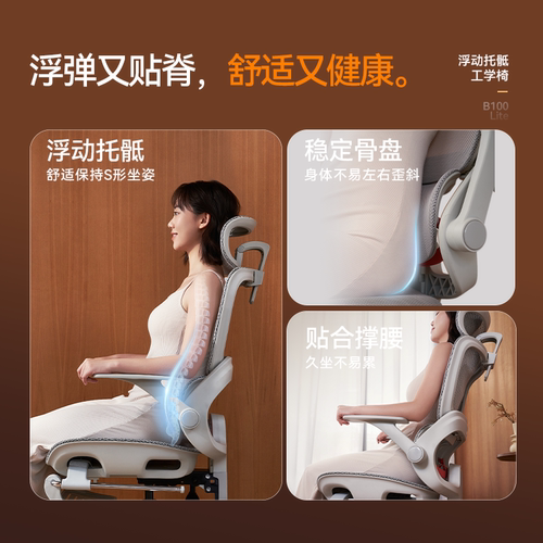 西昊B100Lite人体工学椅电脑椅家用久坐办公椅电竞座椅子靠背椅 - 图2