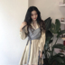 2019 đầu thu đông mới của phụ nữ Hàn Quốc retro lười gió chic chic nhỏ màu đen áo sơ mi váy dài tay áo - váy đầm váy xòe váy đầm