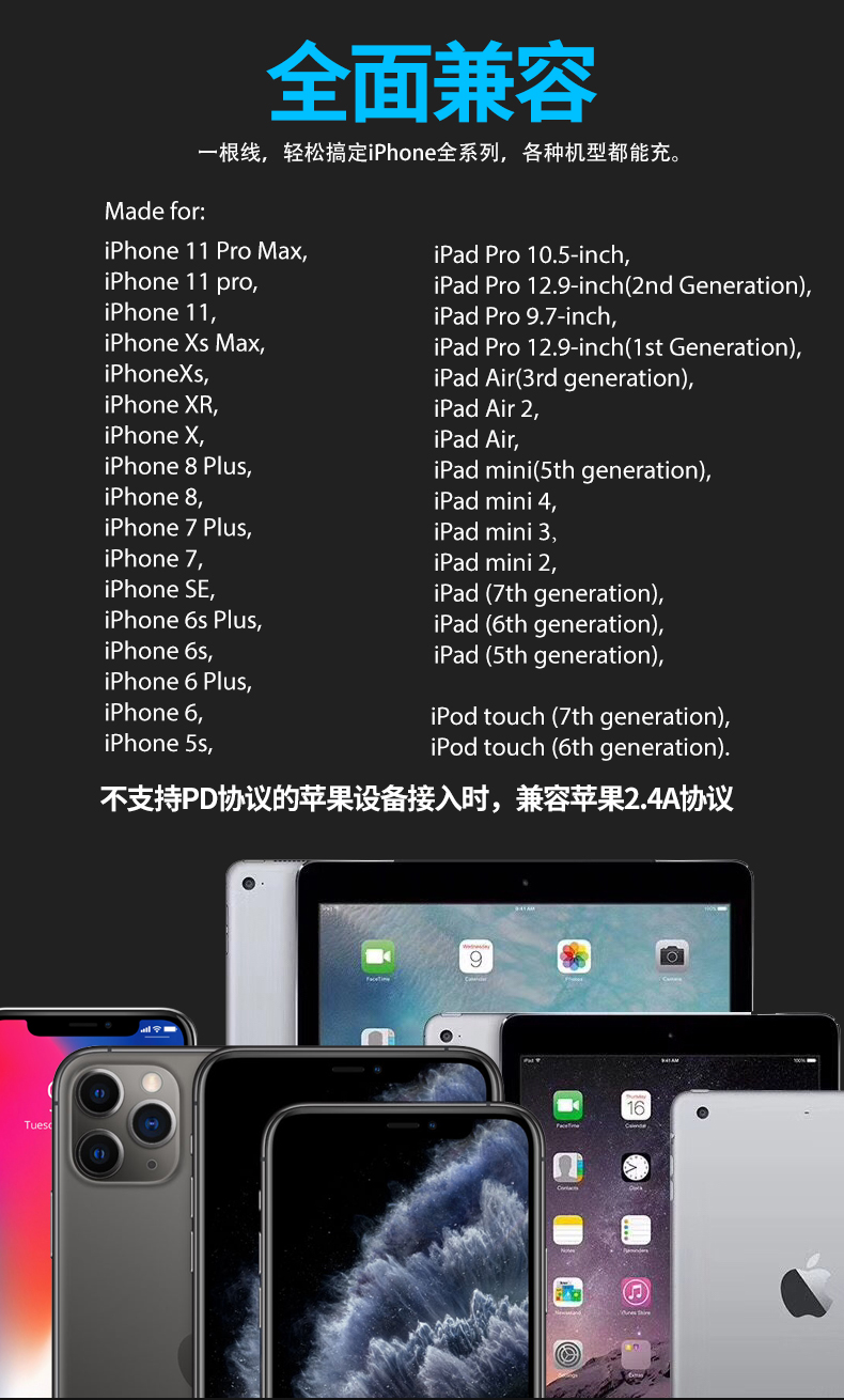 适用于type-c苹果PD快充18wMFi认证C94数据线iphone12xs27W充电线-图2