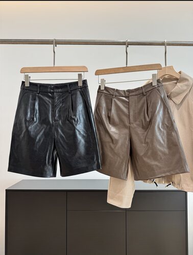 2025新款秋装时尚老钱风皮裤-图0