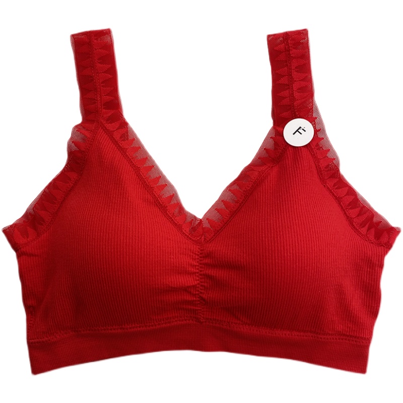 黛美芮7360 宽肩带前后V领乳胶垫抹胸聚拢上托美背舒适内衣女文胸 - 图3