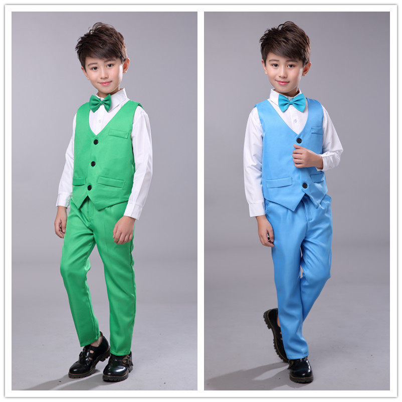儿童西装套装男童礼服小主持人演出服花童韩版婚礼马甲三件套冬季,淘宝优惠券,粉丝福利购,淘宝优惠卷