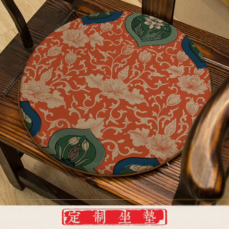 敦煌风圆形椅垫餐椅鼓凳坐垫实木圈椅藤椅茶椅圆凳椅子印花海绵垫,淘宝优惠券,粉丝福利购,淘宝优惠卷